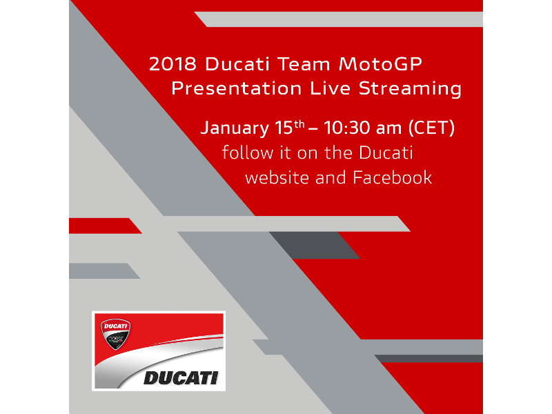 Ducati Team MotoGP 2018 - Live παρουσίαση σήμερα στις 11.30 πμ.