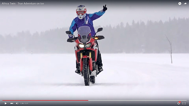 Με Honda Africa Twin σε πάγο και χιόνι - Video