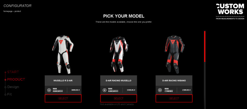 dainese configurator2