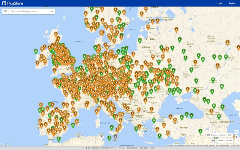 Plugshare – Παγκόσμιος χάρτης με σημεία φόρτισης ηλεκτρικών οχημάτων