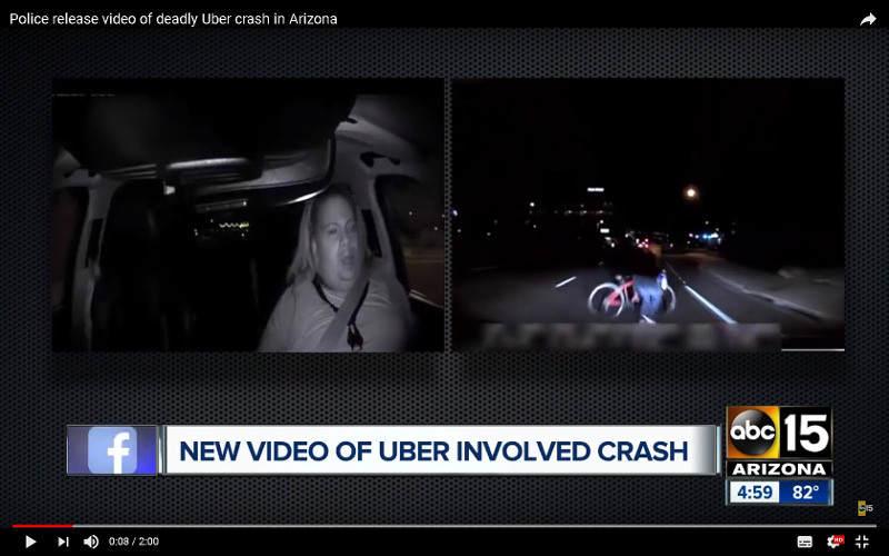 Video - Το θανατηφόρο δυστύχημα με το αυτόνομο όχημα της Uber