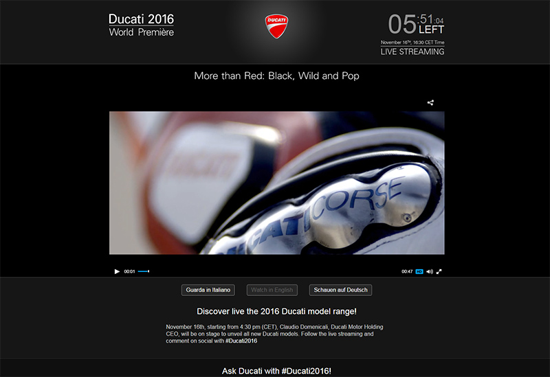 LIVE η αποκάλυψη των νέων Ducati 2016