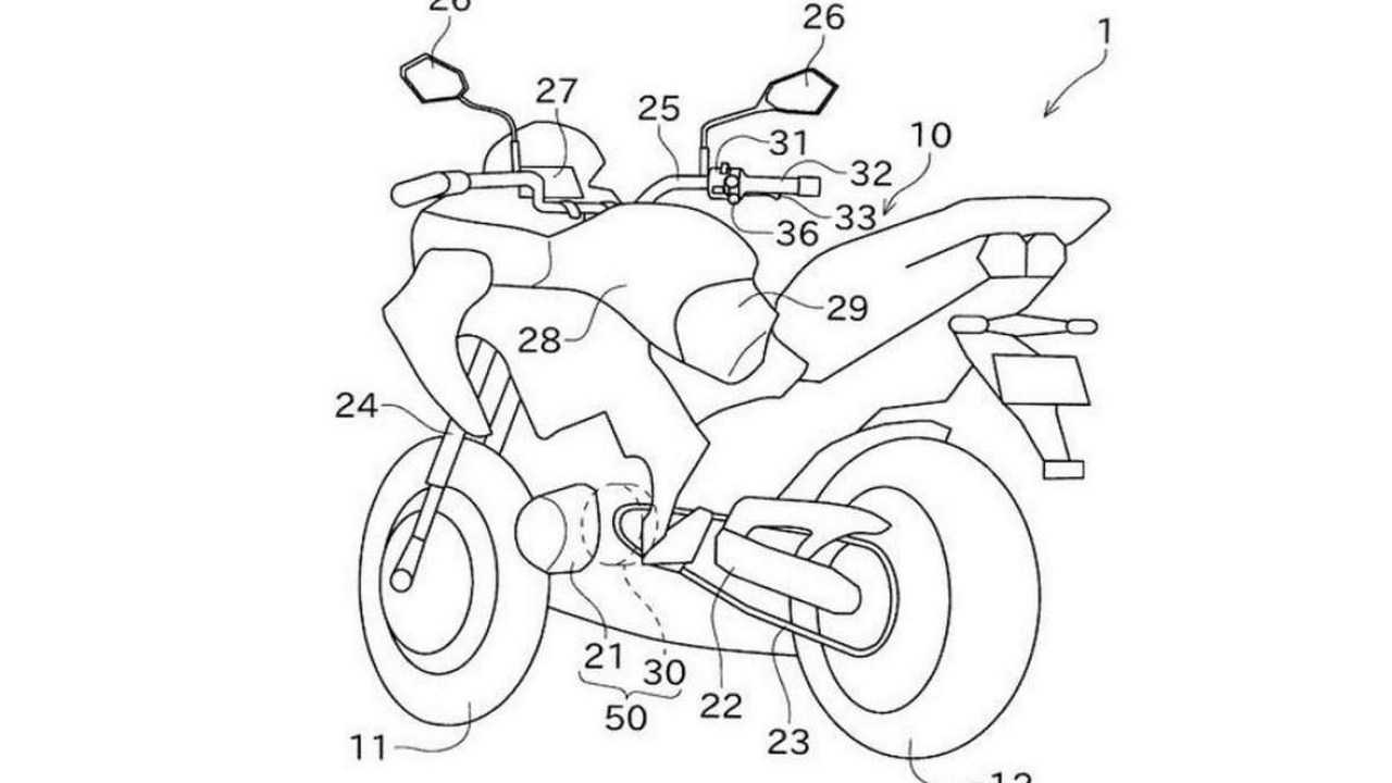kawasaki hybrid motorcycle patent 00002