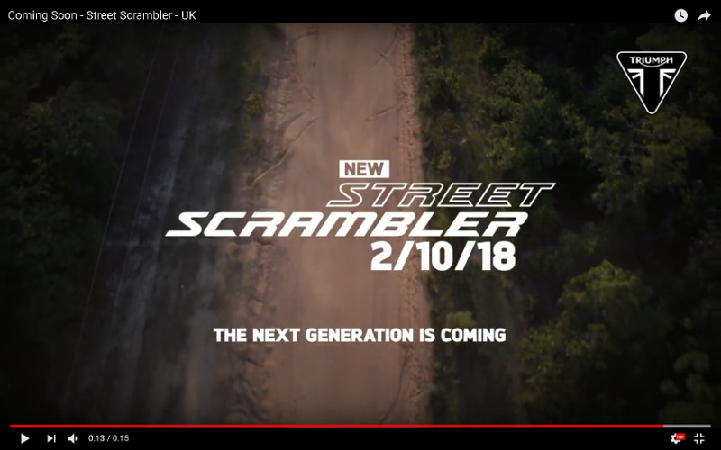 Triumph Street Scrambler 2019 - Teaser Video