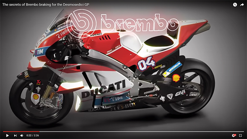Brembo - Ducati: Εντυπωσιακό 3D φιλμάκι για τα MotoGP φρένα - Video
