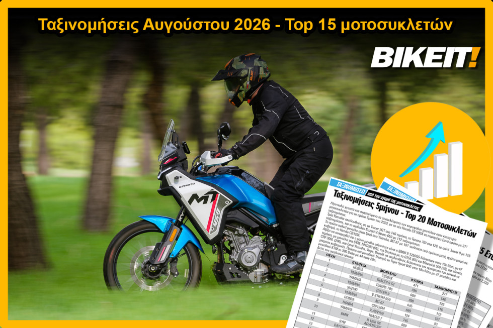 Ταξινομήσεις Αυγούστου 2026, μοτοσυκλέτες – Top 15 μοντέλων