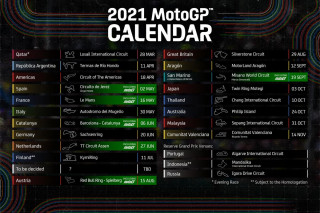 MotoGP 2021 – Τελικό ρόστερ αναβατών, προσωρινό πρόγραμμα 20 αγώνων