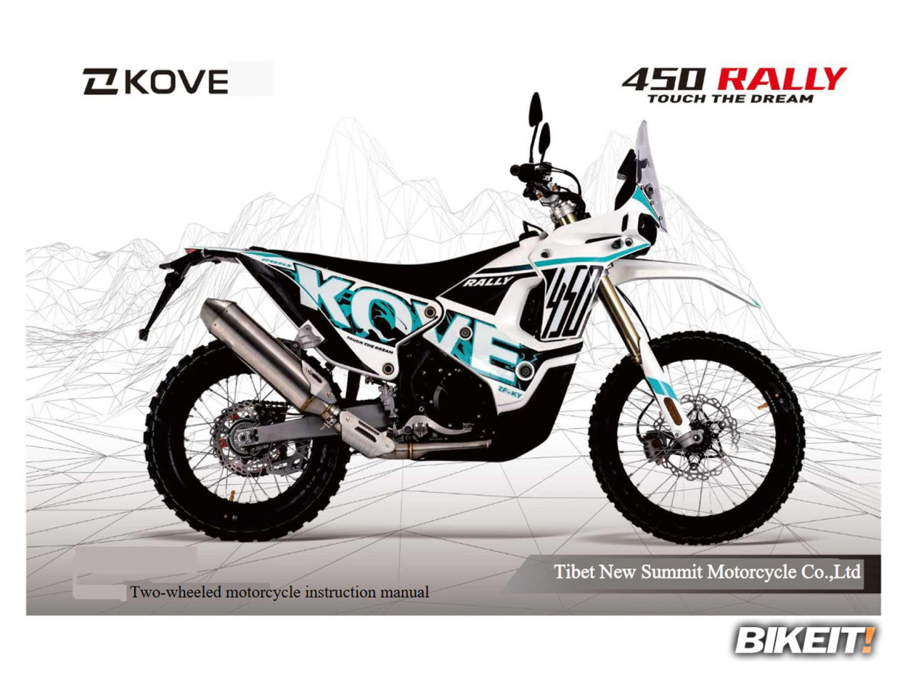 Kove 450 Rally – Δείτε το Εγχειρίδιο Χρήστη και τα ανταλλακτικά του!