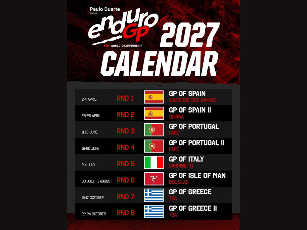 EnduroGP 2027 - Οκτώ αγώνες σε πέντε χώρες – Στην Ελλάδα θα κριθούν οι παγκόσμιοι τίτλοι