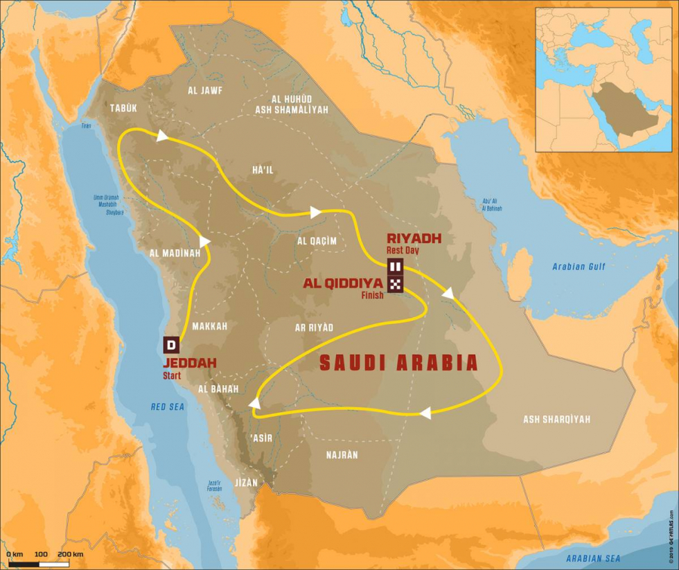 Rally Dakar 2020 - Η διαδρομή στη Σαουδική Αραβία