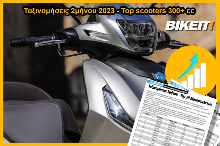 Ταξινομήσεις 2μήνου 2023 - Top 15 scooters 300+ cc