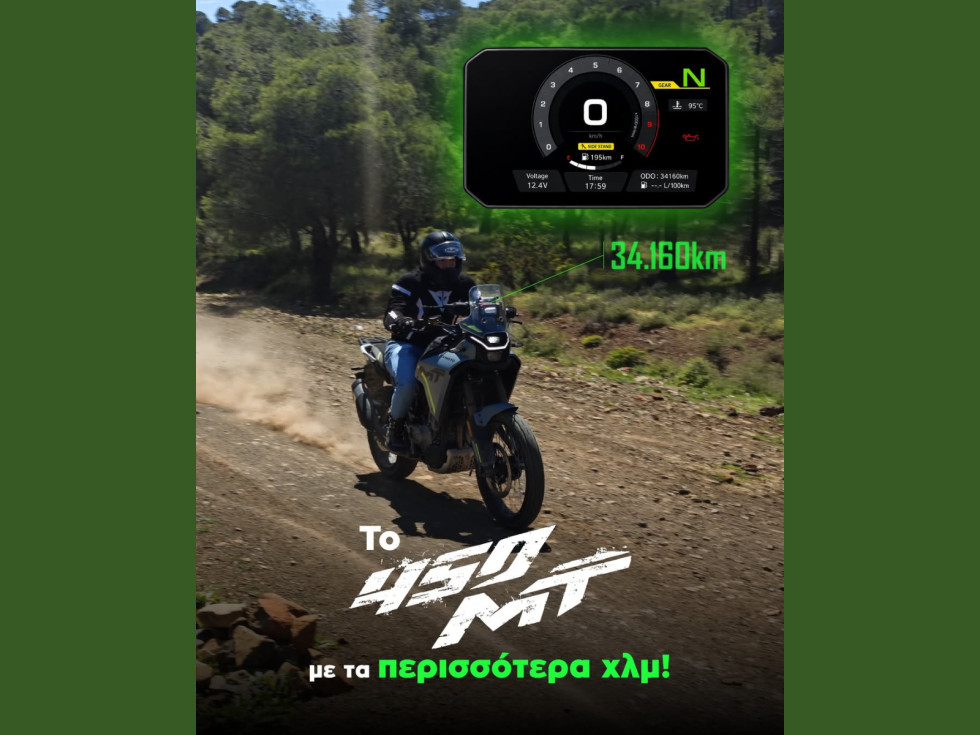 CFMOTO 450MT - Βρέθηκε το μοντέλο με τα περισσότερα χιλιόμετρα - Περνά σε τεχνικό έλεγχο