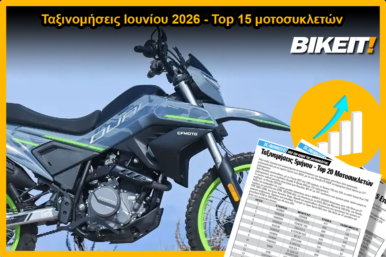 Ταξινομήσεις Ιουνίου 2026, μοτοσυκλέτες – Top 15 μοντέλων