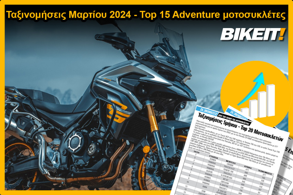 Ταξινομήσεις Μαρτίου 2024, adventure μοτοσυκλέτες - Top 15 μοντέλων