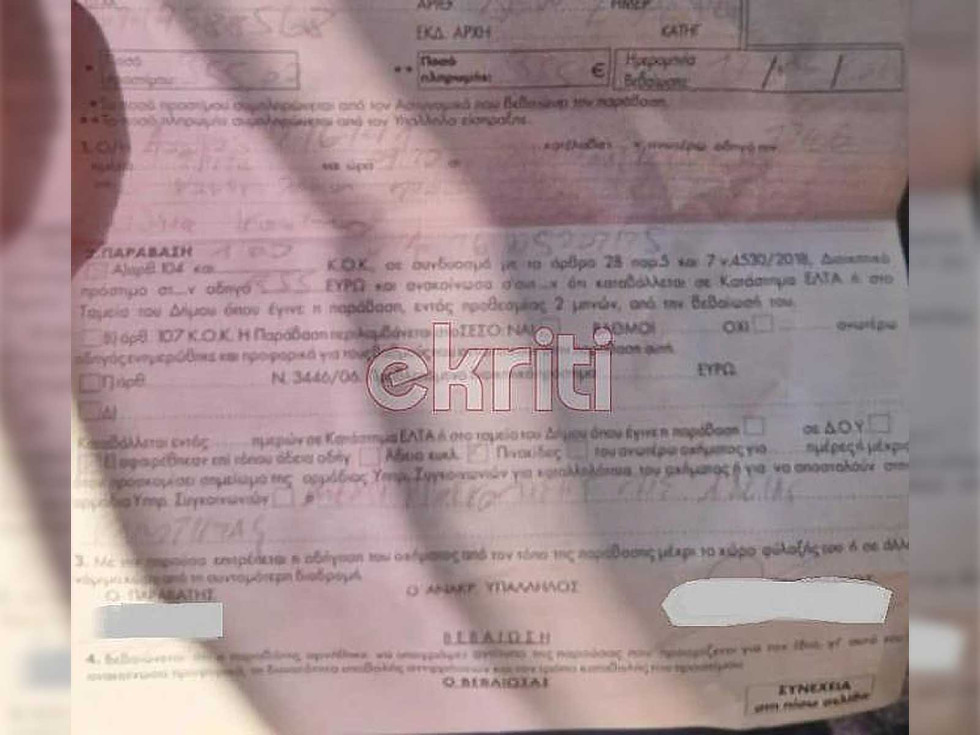 Κρήτη - Πρόστιμο σε οδηγό αυτοκινήτου για... κράνος!