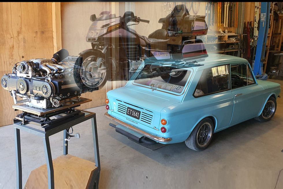 Αυτό το Hillman Imp έχει 6κύλινδρο boxer από Honda Goldwing!