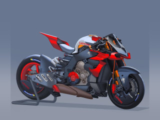 Υδρογόνου και φαντασίας γωνία με φόντο τη Ducati