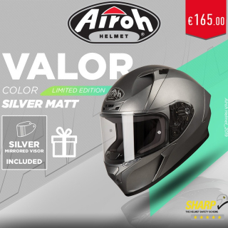 Airoh Valor Silver Matt, με δώρο ζελατίνα-καθρέπτη