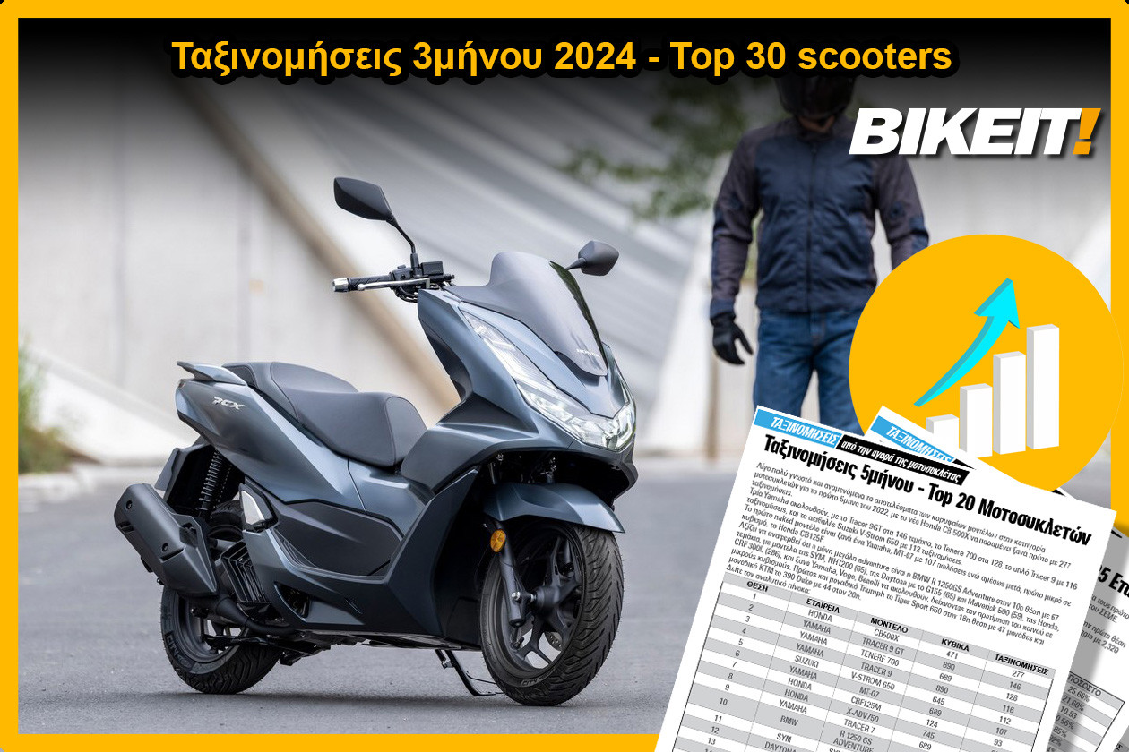 Ταξινομήσεις 3μήνου 2024, scooters – Top 30 μοντέλων