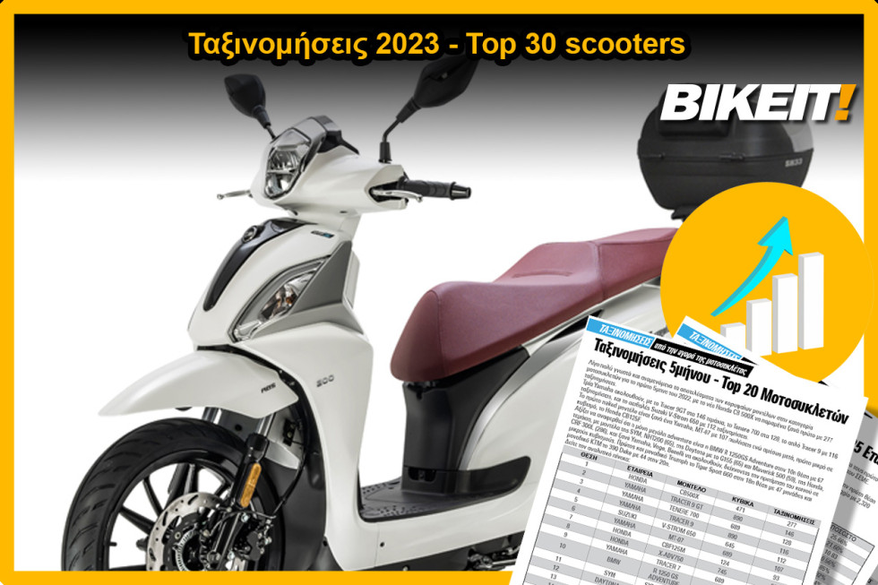 Ταξινομήσεις 2023, scooters – Top 30 μοντέλων