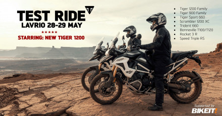 Triumph Test-Ride: Στο Λαύριο, 28-29 Μαίου 2022 - Δηλώστε συμμετοχή τώρα!