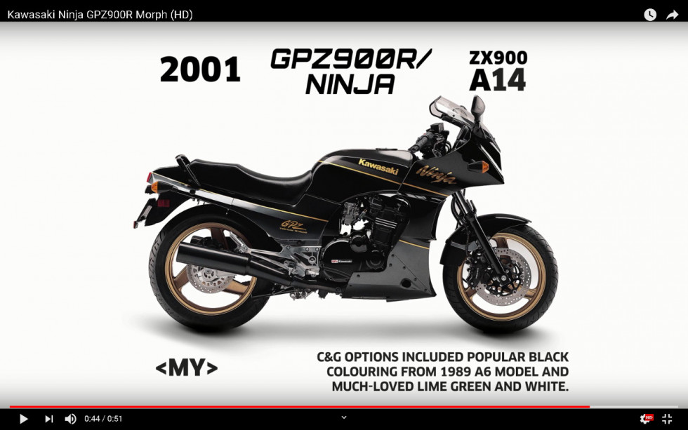 Kawasaki GPZ900R - Εκπληκτικό morph video με όλα τα μοντέλα της ιστορίας του