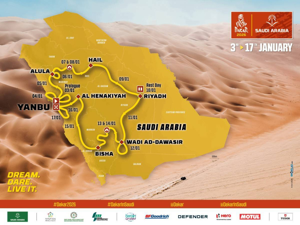 Dakar Rally 2026 – Ανακοινώθηκε η αγωνιστική διαδρομή