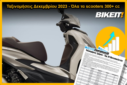 Ταξινομήσεις Δεκεμβρίου 2023, scooters 300+ cc – Όλα τα μοντέλα